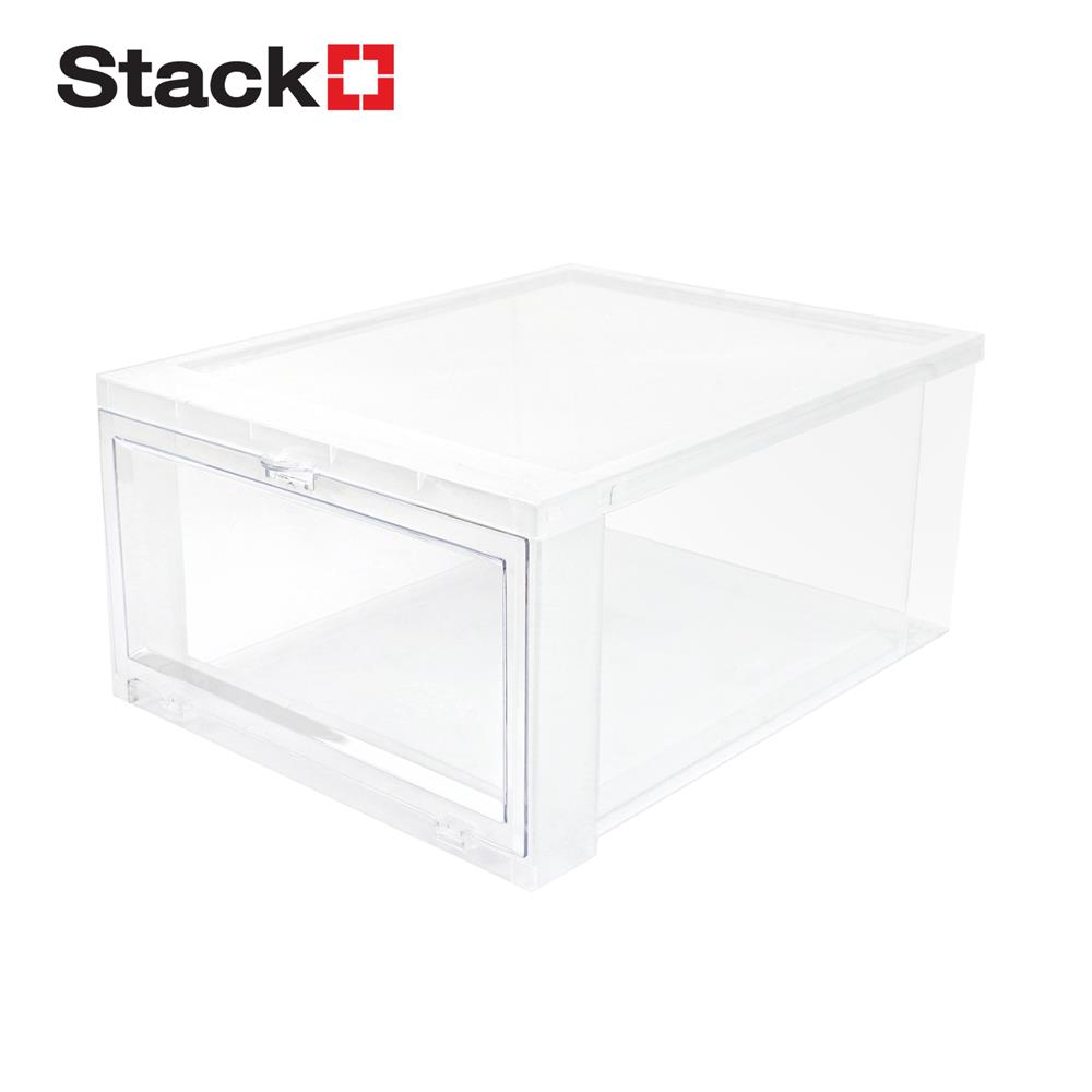 กล่องรองเท้าฝาหน้า STACKO 28X35X17 ซม. สีใส_0