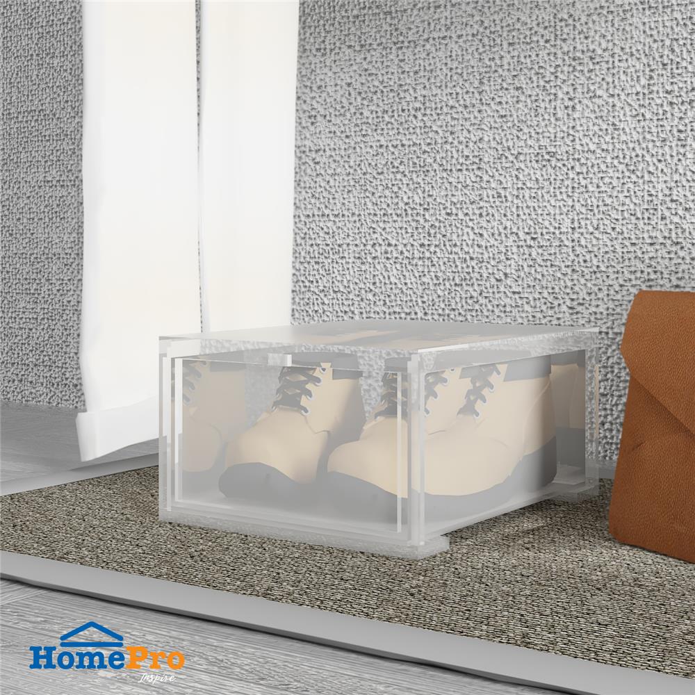 กล่องรองเท้าฝาหน้า STACKO 28X35X17 ซม. สีใส