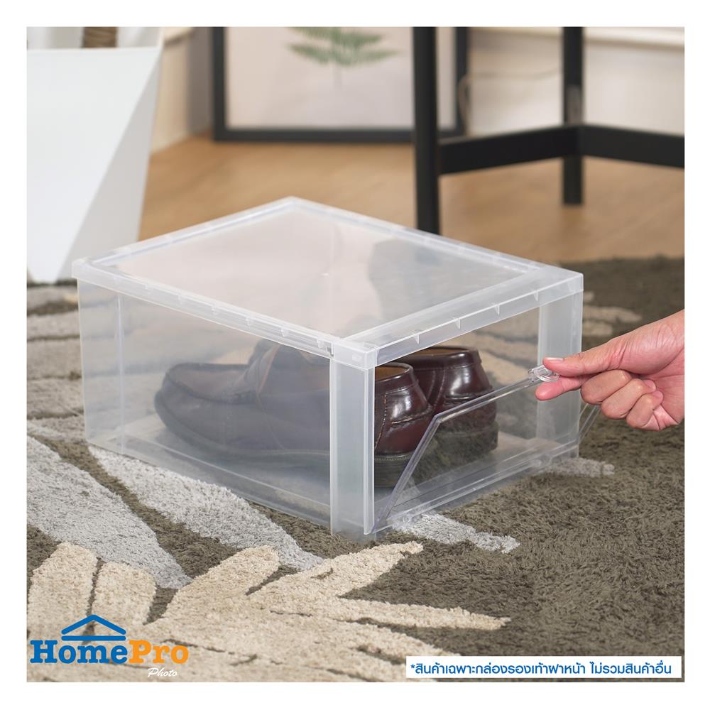 กล่องรองเท้าฝาหน้า STACKO 28X35X17 ซม. สีใส