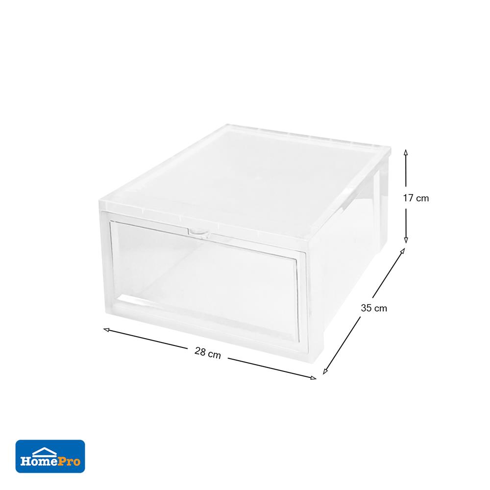 กล่องรองเท้าฝาหน้า STACKO 28X35X17 ซม. สีใส