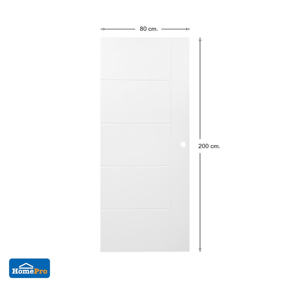 ประตูภายนอก UPVC AZLE MD6 VACUMM 80X200 ซม. สีขาว เจาะลูกบิด