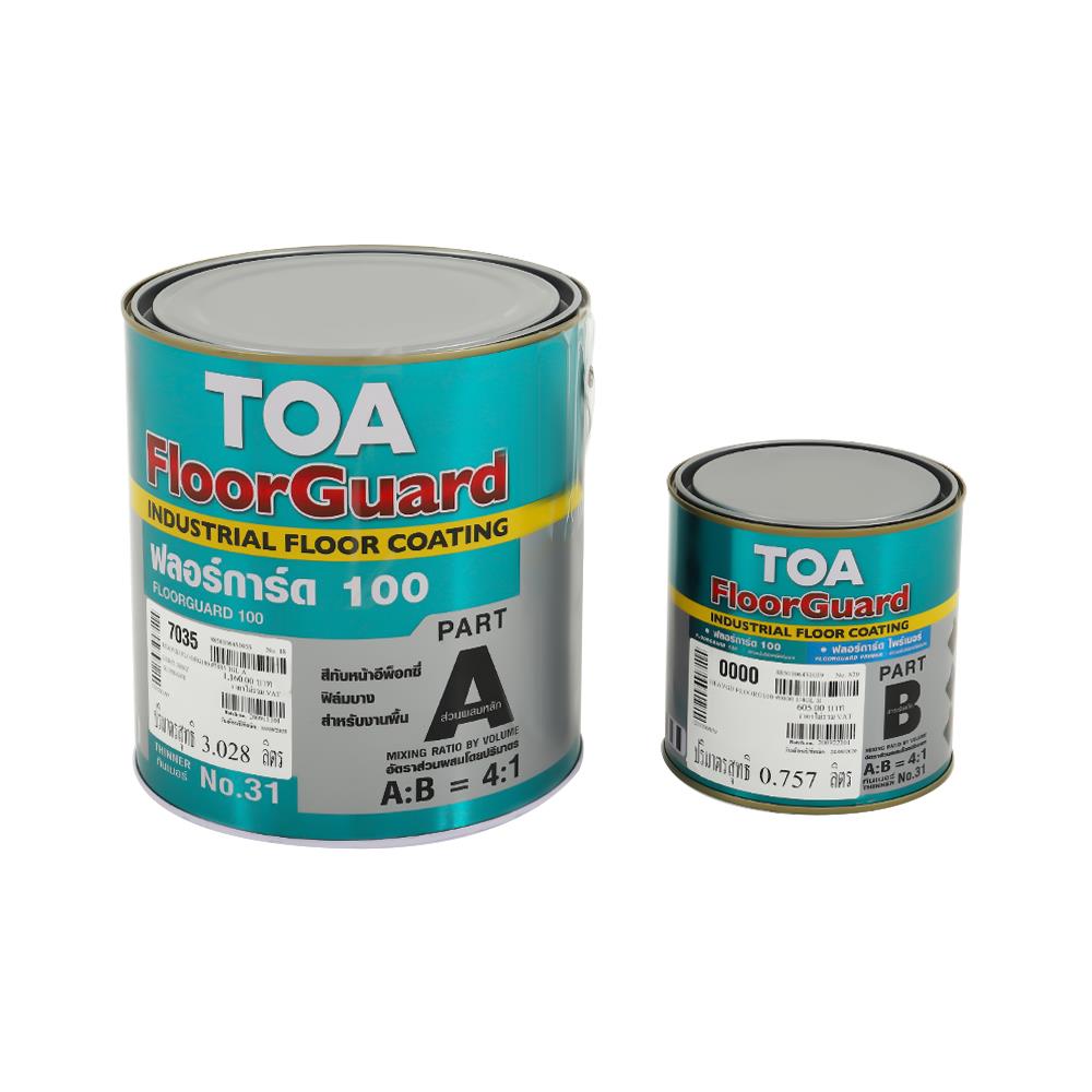 สีงานอุตสาหกรรม TOA FLOORGUARD 100 PART A+B 7035 สีเทา 1 แกลลอน