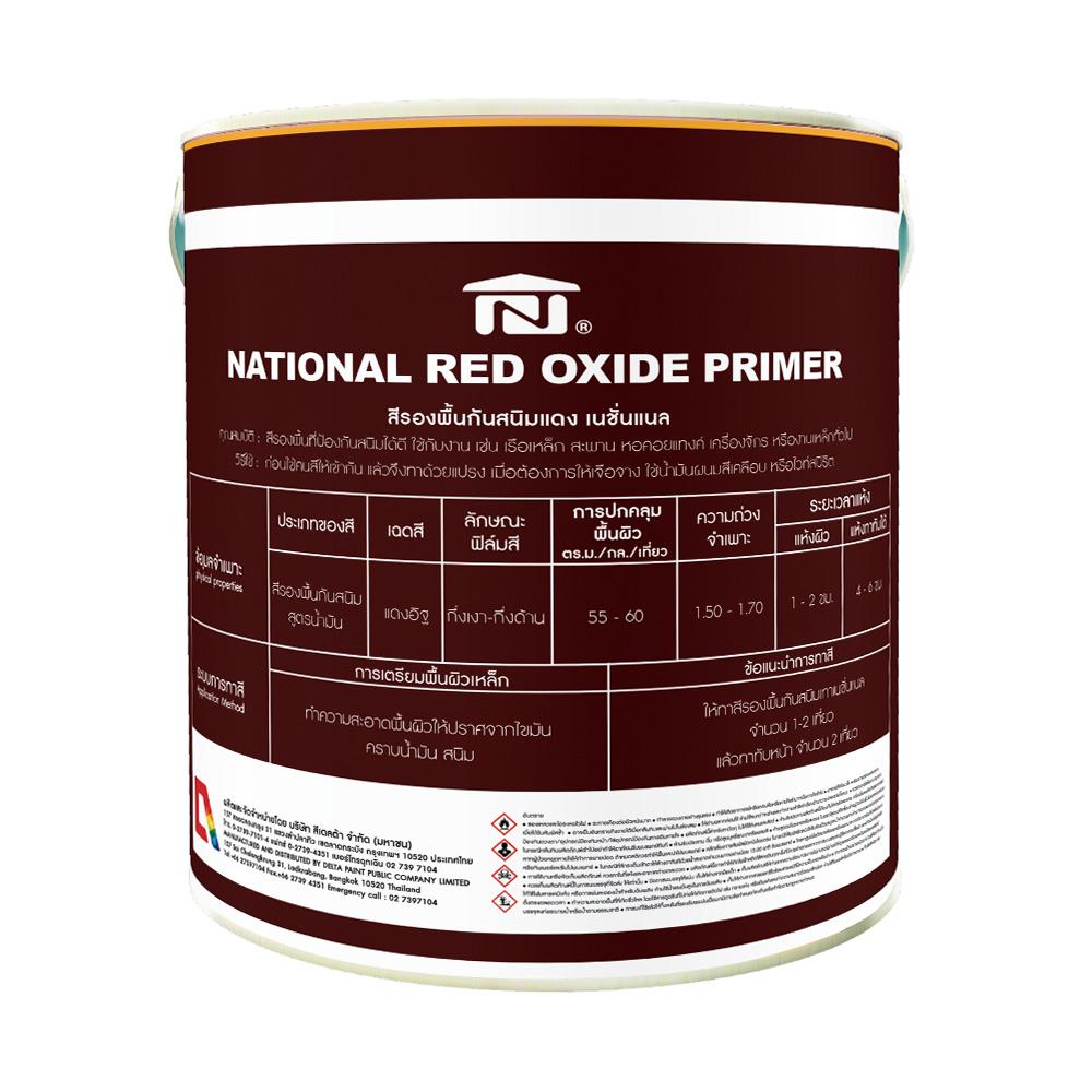 สีรองพื้นกันสนิม DELTA NATIONAL RED OXIDE PRIMER สีแดง 1 แกลลอน