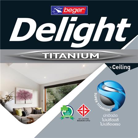 สีน้ำทาฝ้า BEGER DELIGHT TITANIUM I-3333 สีขาว ด้าน 5 แกลลอน_1