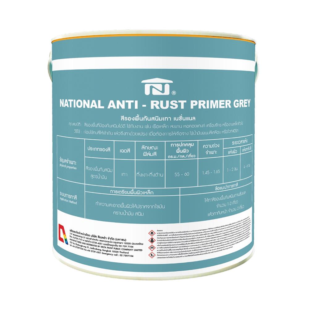 สีรองพื้นกันสนิม DELTA NATIONAL ANTI-RUST PRIMER 117 สีเทา 1 แกลลอน