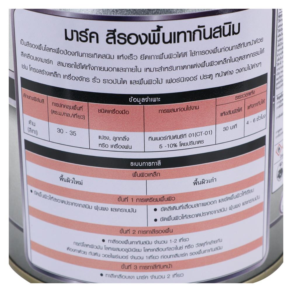 สีรองพื้นกันสนิม CAPTAIN MARK สีเทา 1/4 แกลลอน