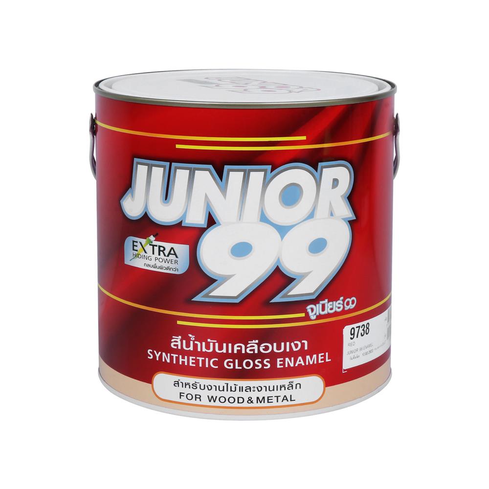 สีน้ำมันเคลืบเงา NIPPON PAINT JUNIOR 99 #9738 สีแดง 1 แกลลอน
