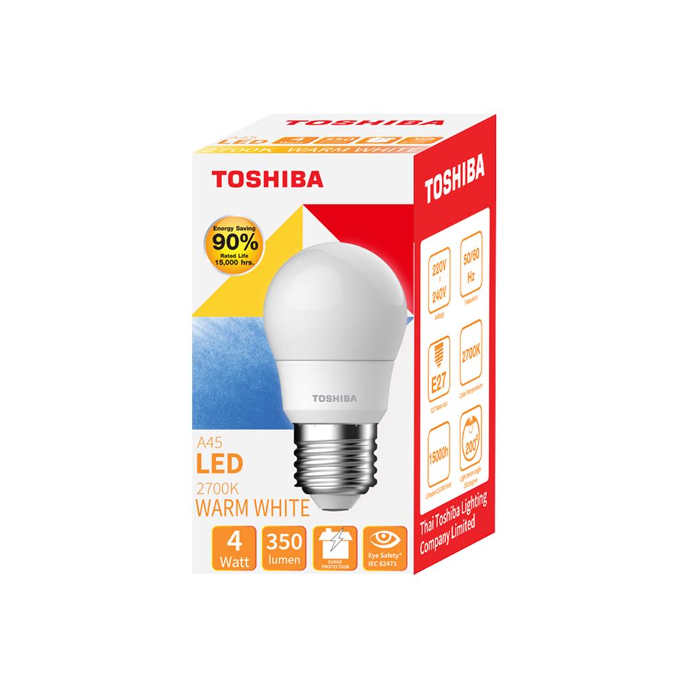 หลอดไฟ LED TOSHIBA A45 G7 4 วัตต์ WARM WHITE E27