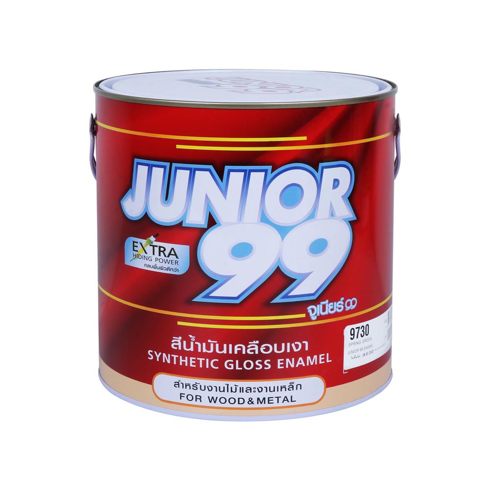 สีน้ำมันเคลืบเงา NIPPON PAINT JUNIOR 99 #9730 สี SPRING GREEN 1 แกลลอน
