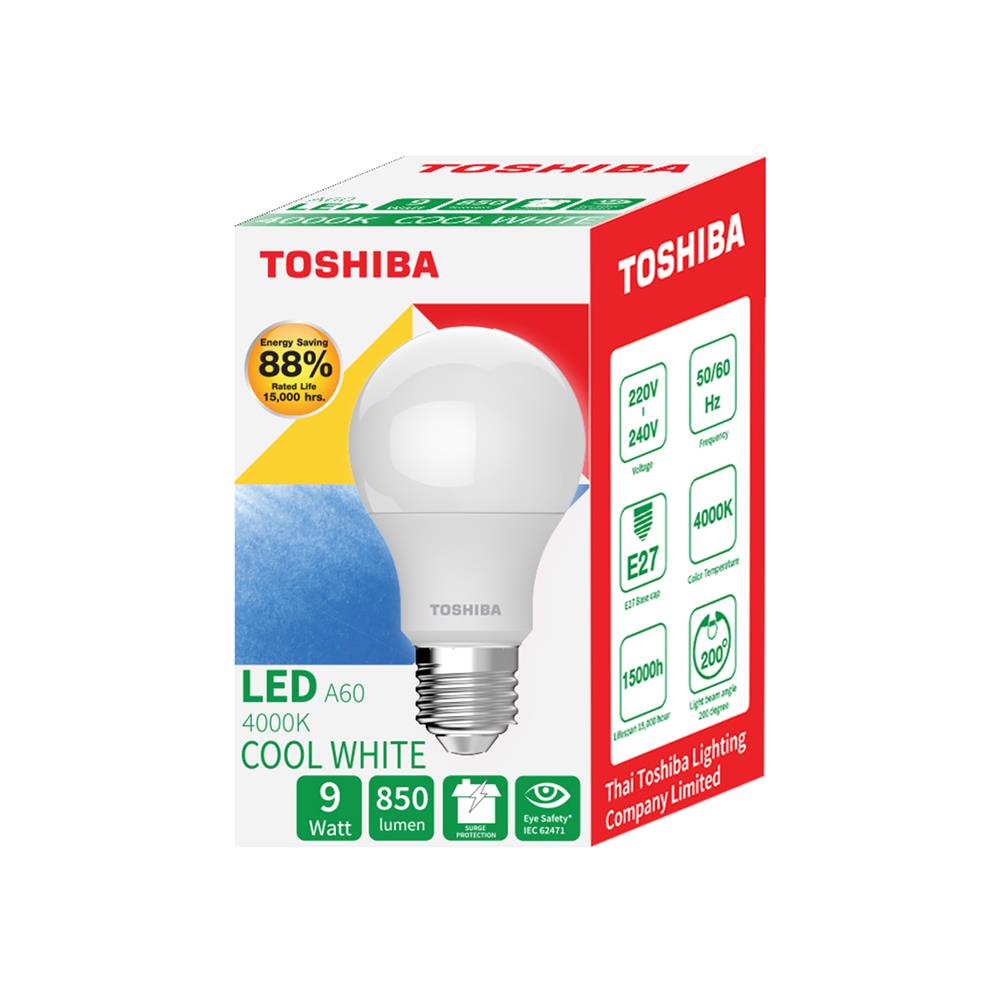 หลอด LED TOSHIBA A60 G7 9 วัตต์ COOL WHITE E27