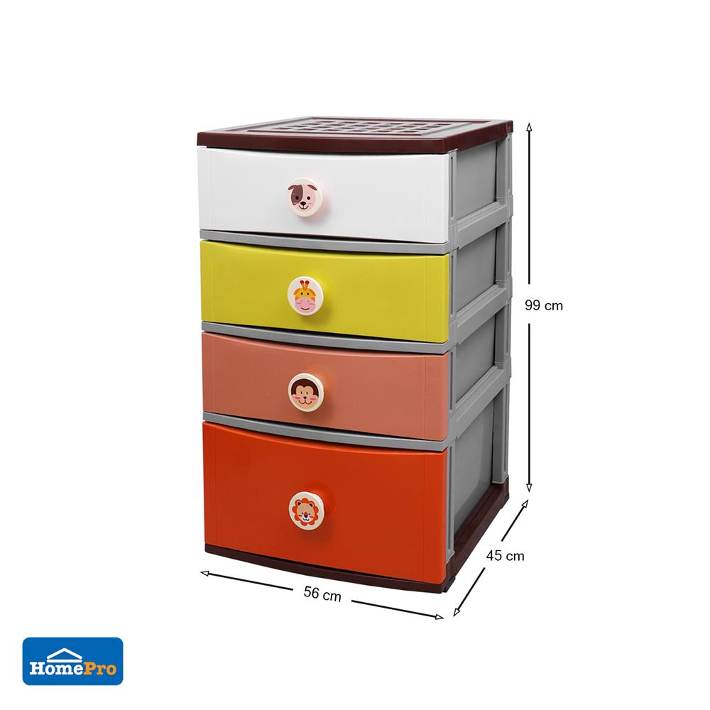 ตู้ลิ้นชัก 4 ชั้น ME LIVING B56 ซาฟารี 56X45X99 ซม. หลากสี