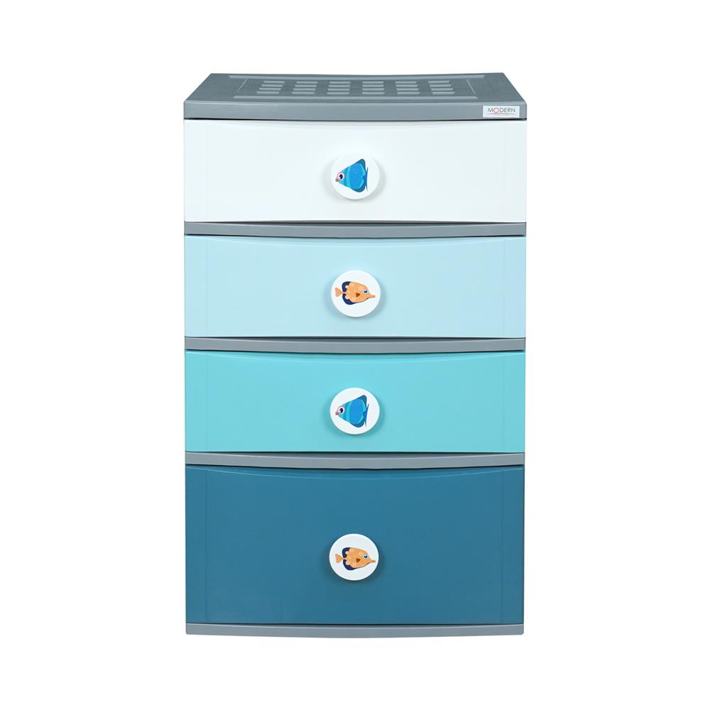 ตู้ลิ้นชัก 4 ชั้น ME LIVING B56 โอเชี่ยน 56X45X99 ซม. สีฟ้า