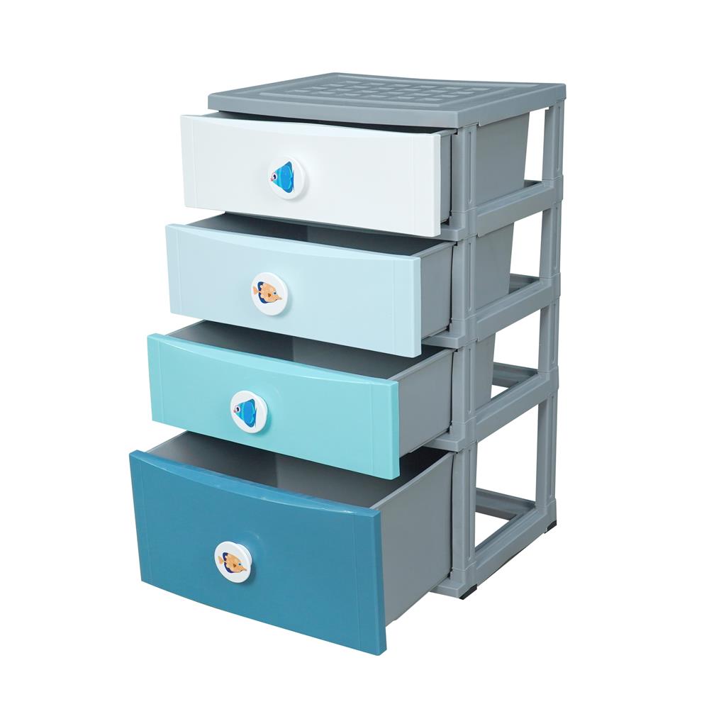 ตู้ลิ้นชัก 4 ชั้น ME LIVING B56 โอเชี่ยน 56X45X99 ซม. สีฟ้า