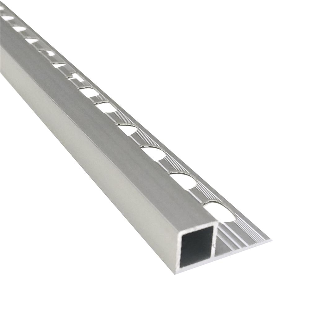 คิ้วอะลูมิเนียมแบบเหลี่ยม เกเตอร์ 12 มม. 2.1 ม. สีอะลูมิเนียม