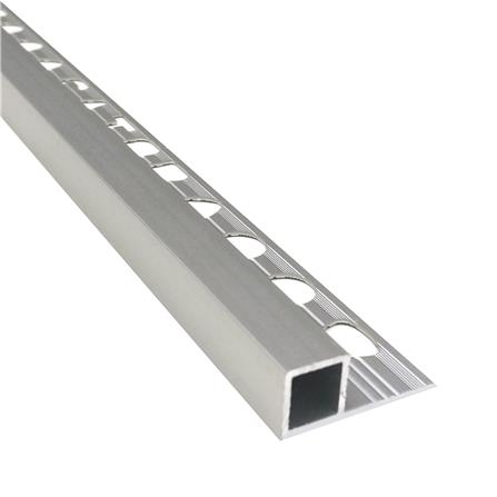 คิ้วอะลูมิเนียมแบบเหลี่ยม เกเตอร์ 12 มม. 2.1 ม. สีอะลูมิเนียม