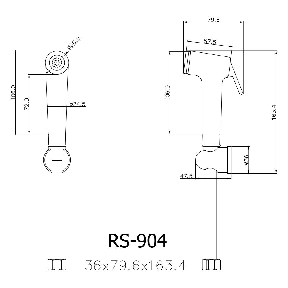 สายฉีดชำระครบชุด PRIME RS-904CRB