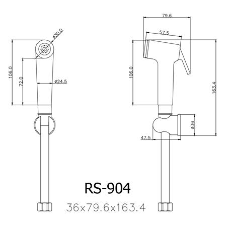 สายฉีดชำระครบชุด PRIME RS-904CRB_1
