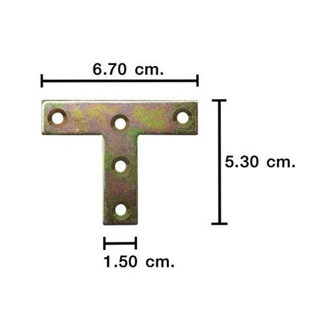 เหล็กฉากตัว T PANSIAM TS-65 67X53X15X2 มม. 5 รู แพ็ก 4 ชิ้น_1