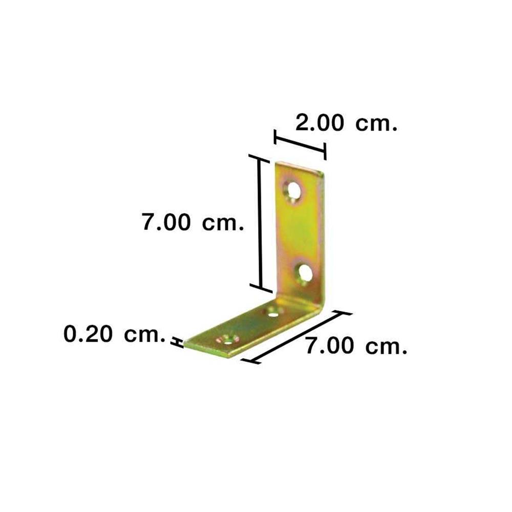 เหล็กฉาก PANSIAM SA-2070Y 20X70X2 มม. สีรุ้ง แพ็ก 4 ชิ้น