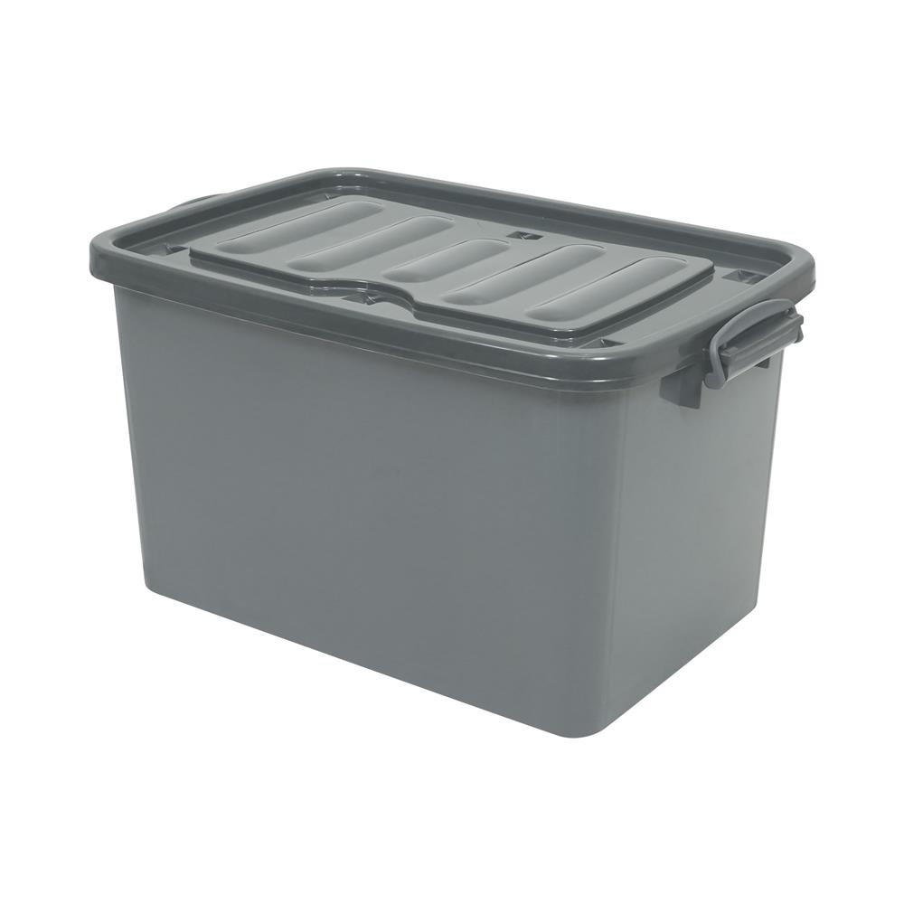 กล่องเก็บของพร้อมฝาล็อก API 2008 100 ลิตร สีเทา