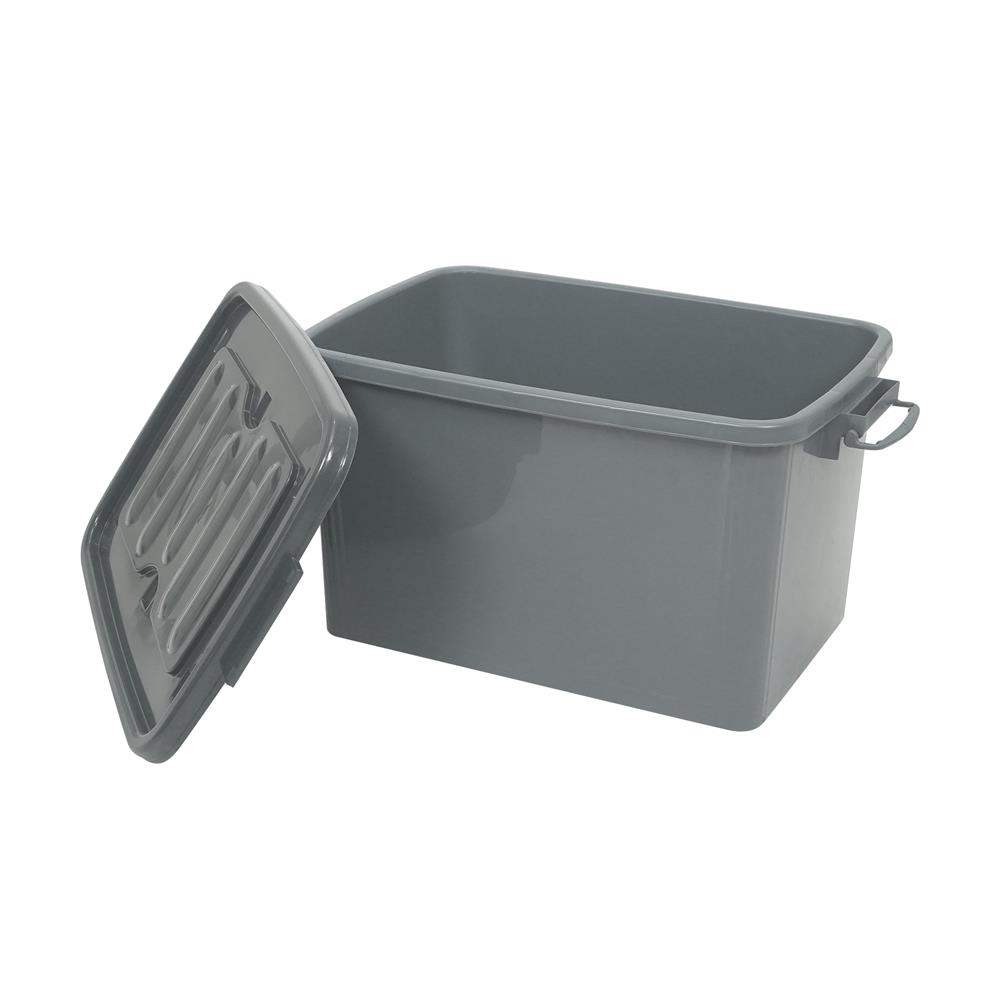 กล่องเก็บของพร้อมฝาล็อก API 2008 100 ลิตร สีเทา