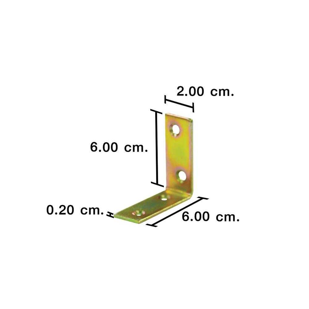 เหล็กฉาก PANSIAM SA-2060Y 20X60X2 มม. สีรุ้ง แพ็ก 4 ชิ้น