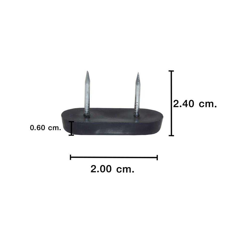 พลาสติกพร้อมตะปูตอกขาโต๊ะ PANSIAM PG-20B 20X42X6 มม. สีดำ