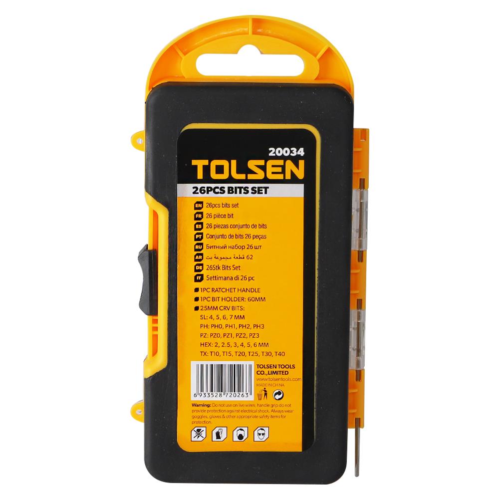 ไขควงหกเหลี่ยม TOLSEN 26 ชิ้น/ชุด