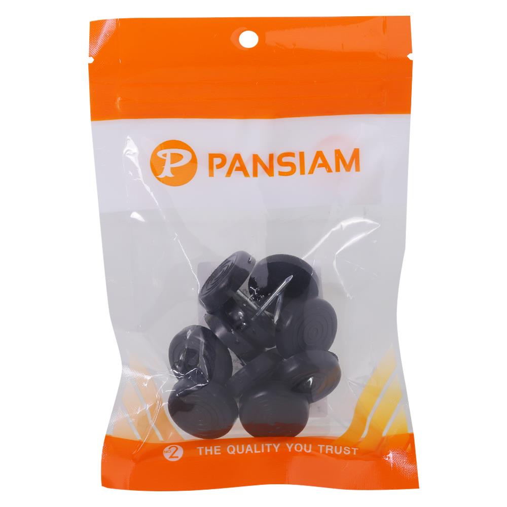 พลาสติกพร้อมตะปูตอกขาโต๊ะ PANSIAM PG-11B 25x6 มม. สีดำ แพ็ก 10 ชิ้น