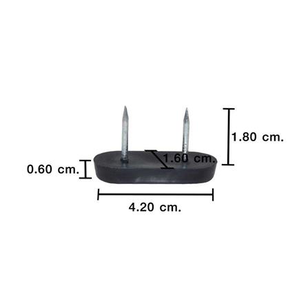 พลาสติกพร้อมตะปูตอกขาโต๊ะคู่ PANSIAM PG-16B 16X42X6 มม. สีดำ แพ็ก 5 ชิ้น_1