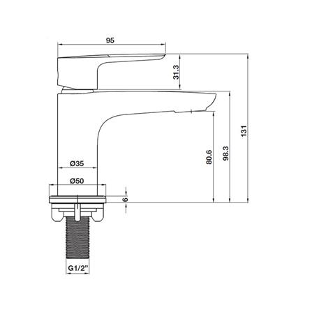 ก๊อกอ่างล้างหน้าเดี่ยว HAFELE 485.61.034 สีโครม_1