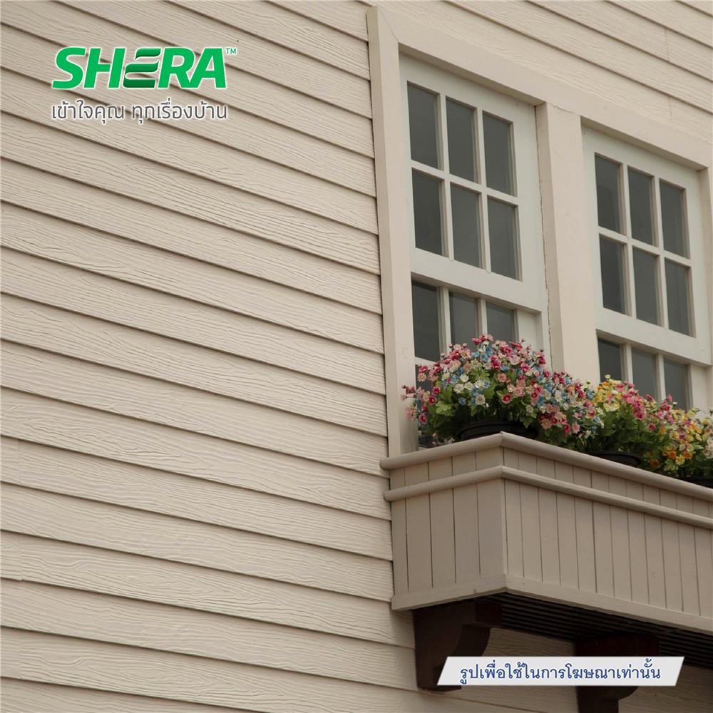 ไม้ฝา SHERA ลายสัก 15X300X0.8 ซม. สีเหลืองการะเวก