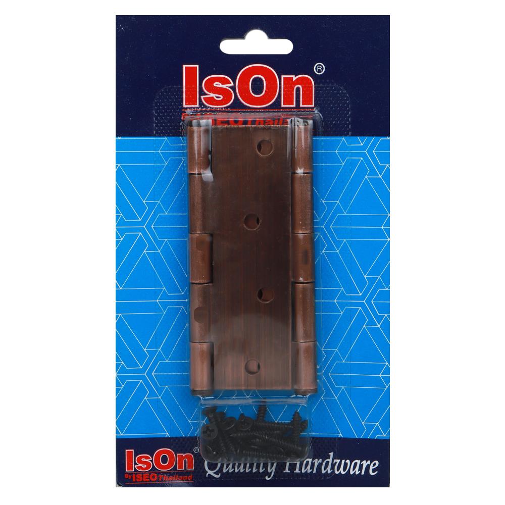 บานพับ 4x3 นิ้ว x 2 มม. ISON 999040 สีทองแดงรมดำ (แพ็ก 2 ชิ้น)