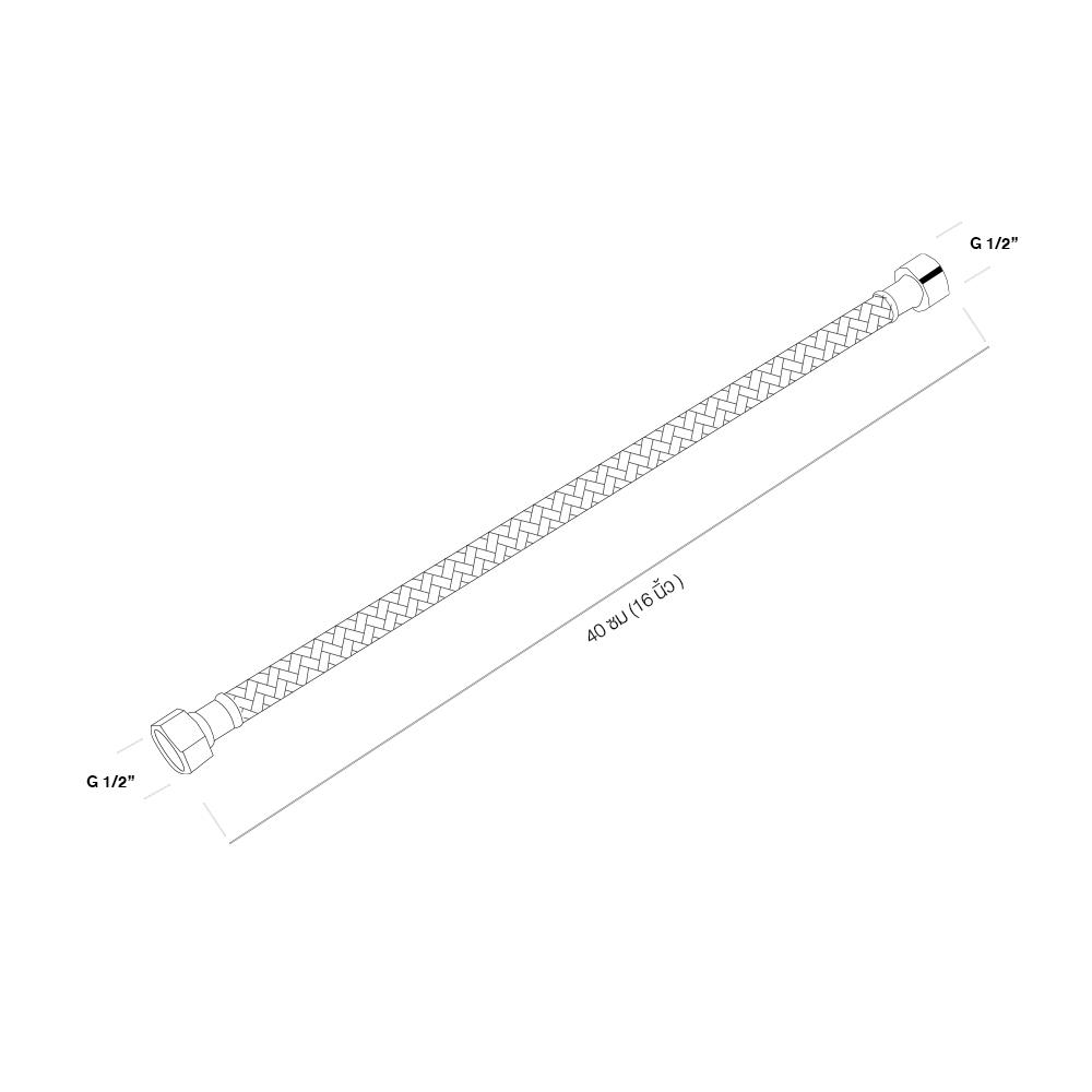 สายน้ำดีสเตนเลสน้ำอุ่น-น้ำเย็น DONMARK NR123-16 16 นิ้ว