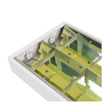 โคมตะแกรงติดลอย RACER รุ่นประหยัด CR 2X18 วัตต์ สีขาว_2