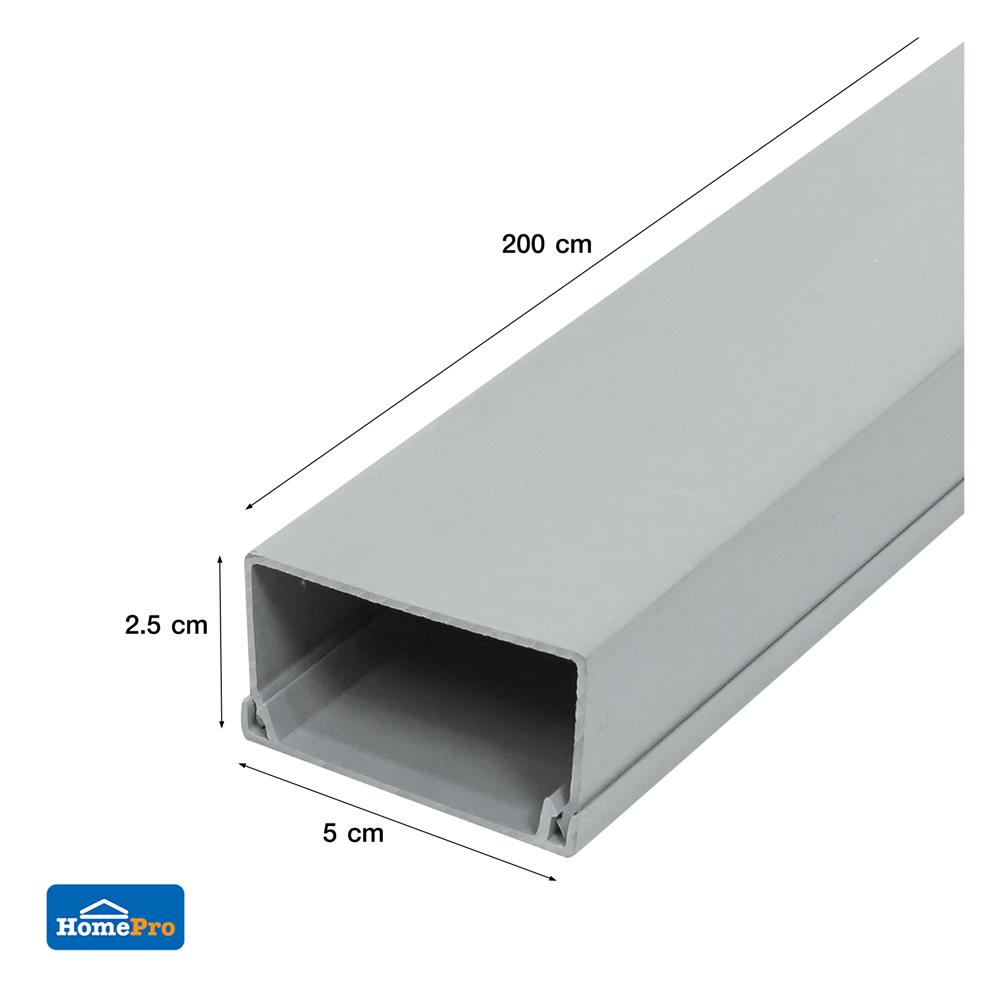 รางทรังกิ้ง ELECKTA 2.5X5 ซม. 2 เมตร สีเทา