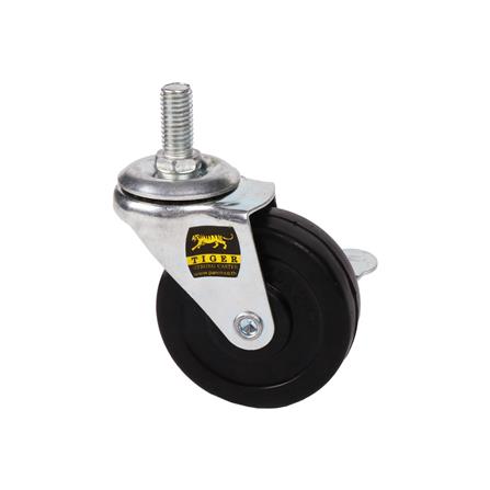 ลูกล้อยาง TIGER สกรูหมุน มีเบรค 3 นิ้ว