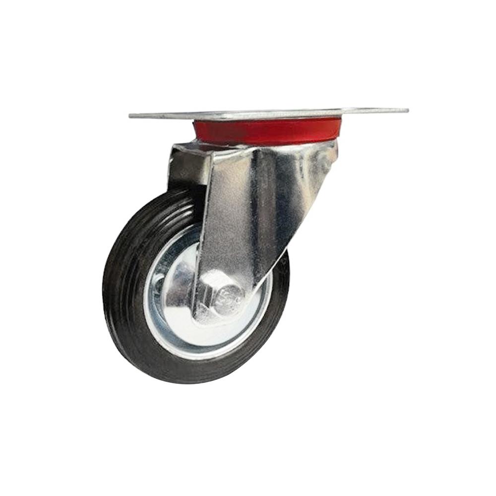 ลูกล้อยาง TIGER แป้นหมุน ไม่มีเบรก 5 นิ้ว สีดำ