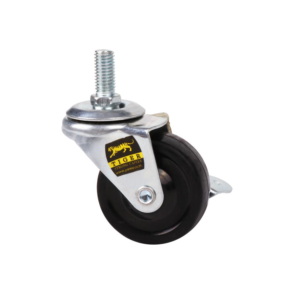 ลูกล้อยาง TIGER สกรูตาย มีเบรค 2.5 นิ้ว