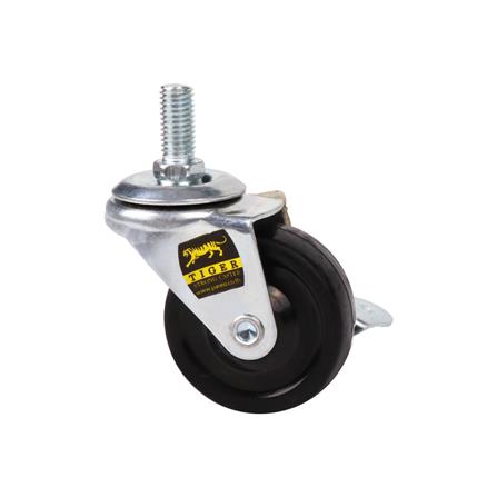 ลูกล้อยาง TIGER สกรูตาย มีเบรค 2.5 นิ้ว