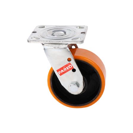 ลูกล้อโพลียูรีเทน PAREO แป้นหมุน ไม่มีเบรก 5 นิ้ว สีส้ม_1