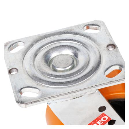 ลูกล้อโพลียูรีเทน PAREO แป้นหมุน ไม่มีเบรก 5 นิ้ว สีส้ม_2