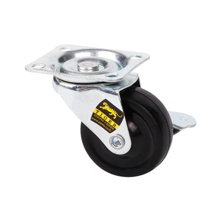 ลูกล้อยาง TIGER แป้นตาย มีเบรค 2.5 นิ้ว_1