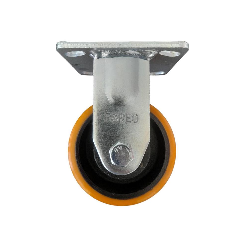 ลูกล้อโพลียูรีเทน PAREO MAX แป้นตาย ไม่มีเบรก 6 นิ้ว สีส้ม