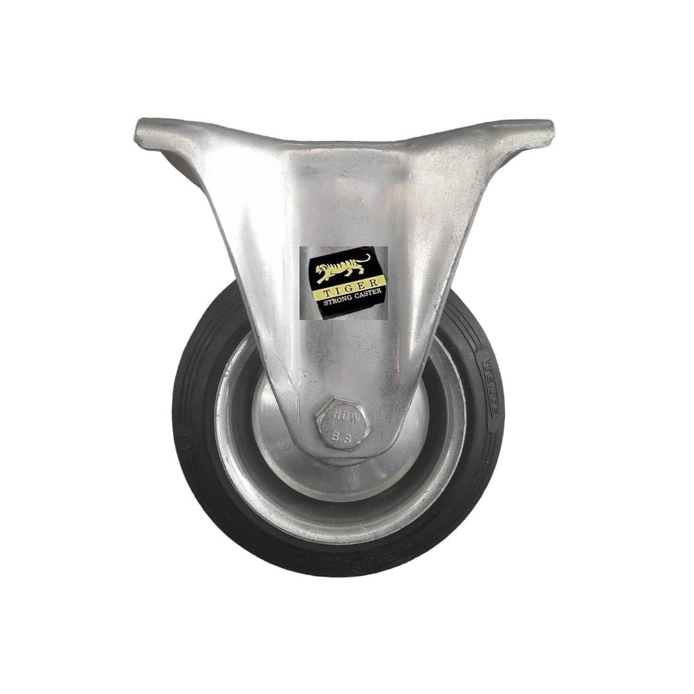 ลูกล้อยาง TIGER แป้นตาย ไม่มีเบรก 5 นิ้ว สีดำ