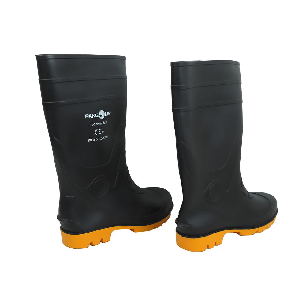 รองเท้าบูท PVC หัวเหล็ก PANGOLIN สูง 14 นิ้ว เบอร์ 11 สีดำ