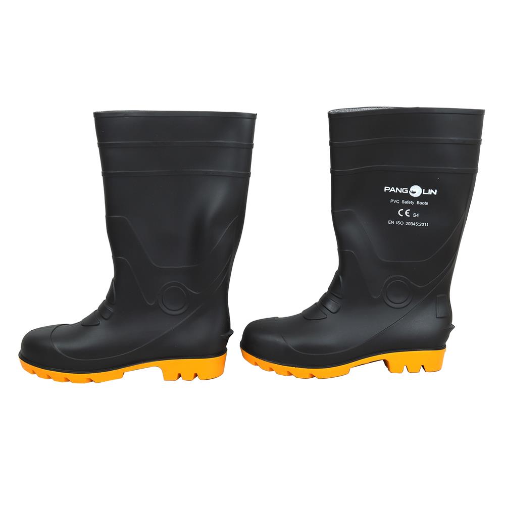 รองเท้าบูท PVC หัวเหล็ก PANGOLIN สูง 14 นิ้ว เบอร์ 11 สีดำ