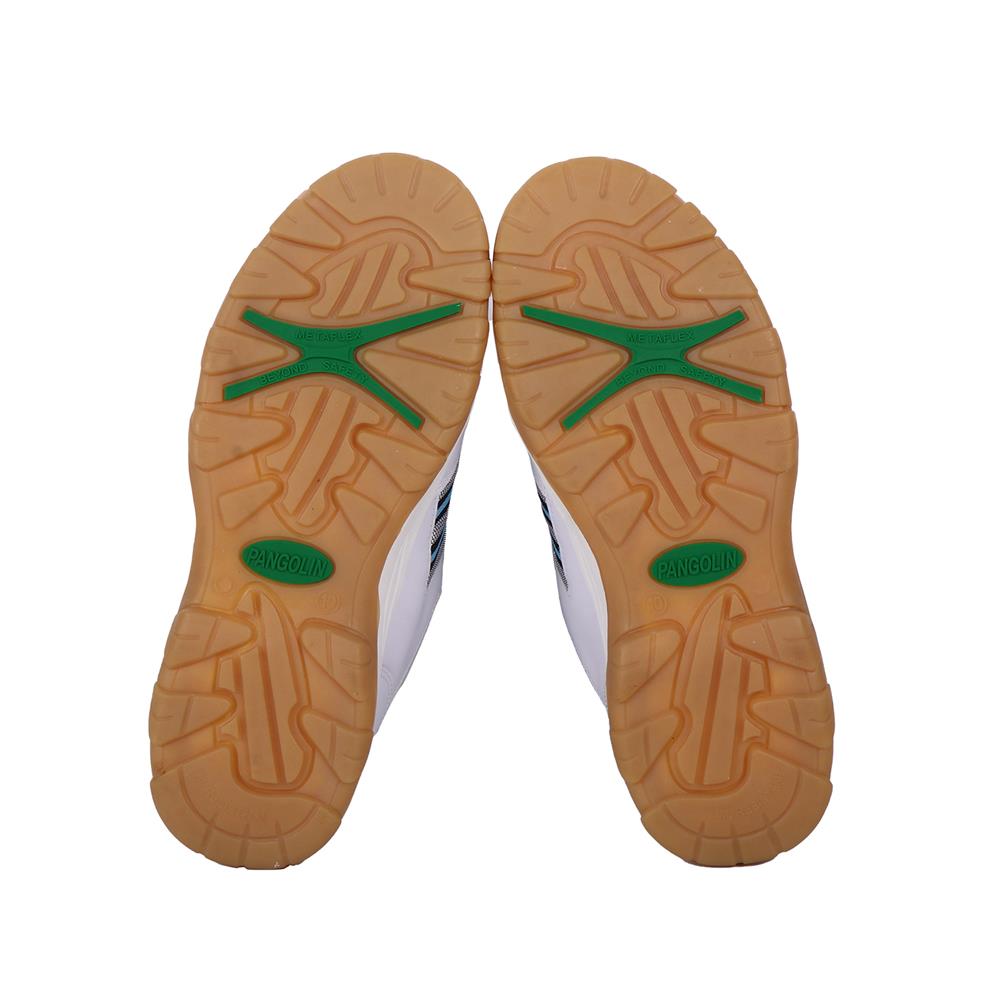 รองเท้านิรภัยหนังหุ้มส้น พื้นยาง PANGOLIN SPORT เบอร์ 10 สีขาว