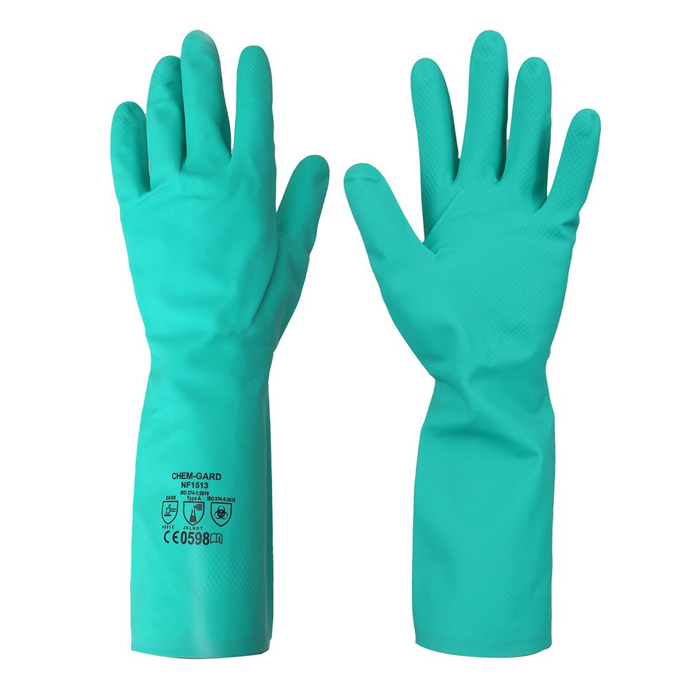 ถุงมือยางไนไตร PANGOLIN 15 มม. SIZE S สีเขียว