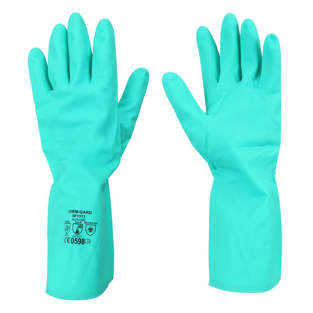 ถุงมือยางไนไตร PANGOLIN 15 มม. SIZE L สีเขียว